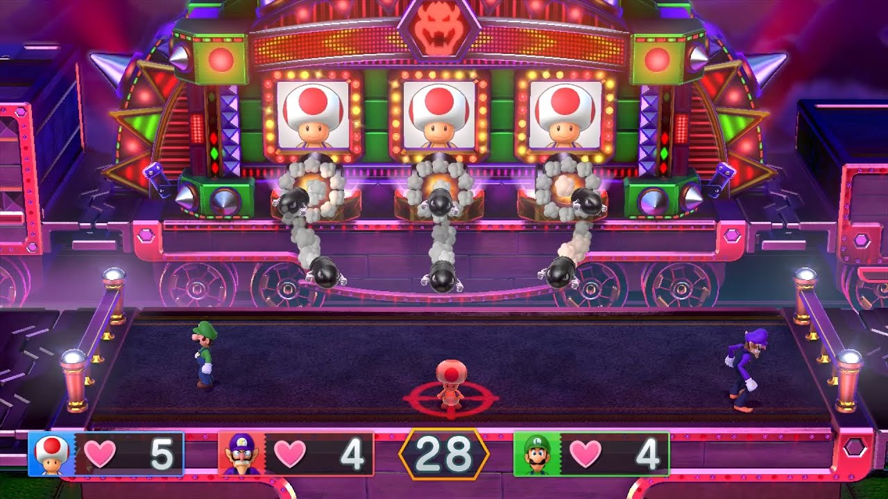 Mario Party 10 Bowser Party #848 Toad, Waluigi, Luigi, Donkey Kong Chaos Castle Master Difficulty