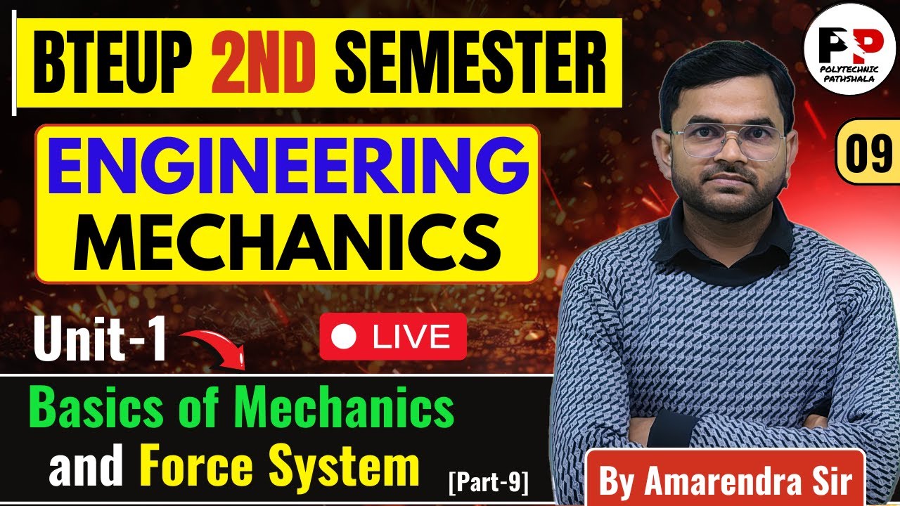 Engineering Mechanics (Lec-9) II Basics of Mechanics & Force System @PolytechnicPathshala