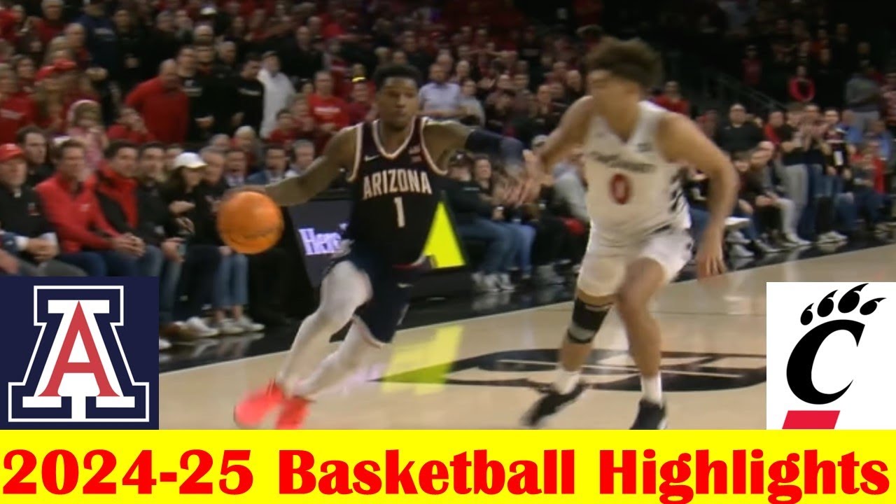 Arizona vs #16 Cincinnati Basketball Game Highlights 1 4 2025