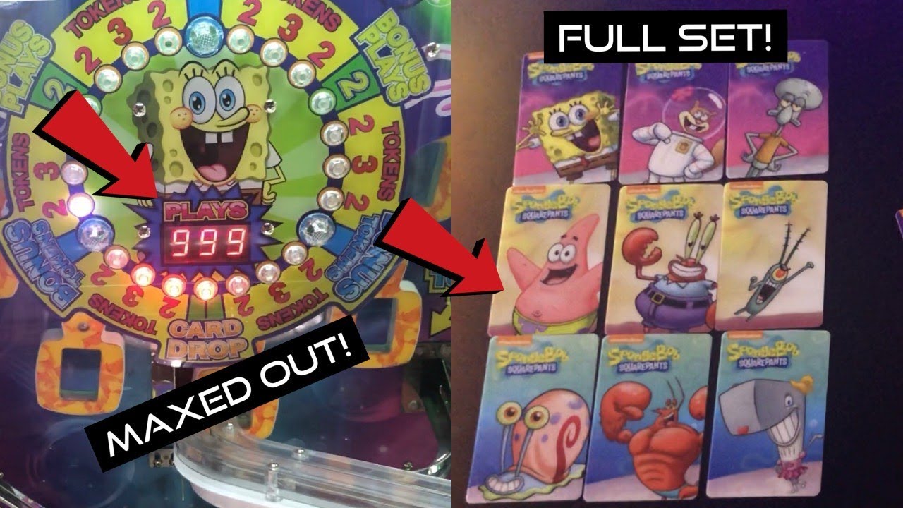 MAXING OUT the Spongebob Coin Pusher and winning ALL of the cards needed for an ENTIRE SET!