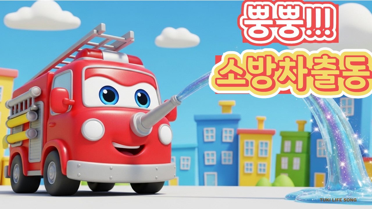 🚒 위이잉 뿡뿡! 소방차가 출동한다! | 신나는 소방차송 | 자동차송 키즈송 인기동요