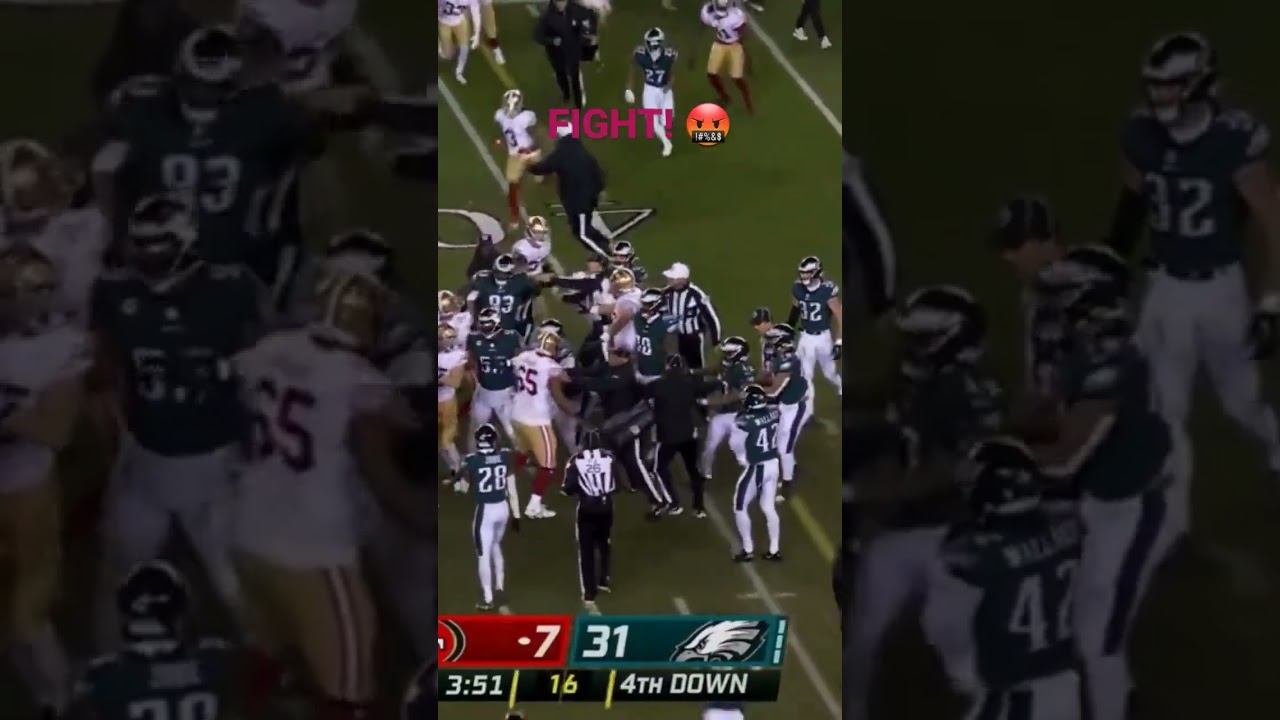 FIGHT BREAKS OUT EAGLES VS 49ERS #eagles #49ers #nfl #football #trentwilliams #sports #viral