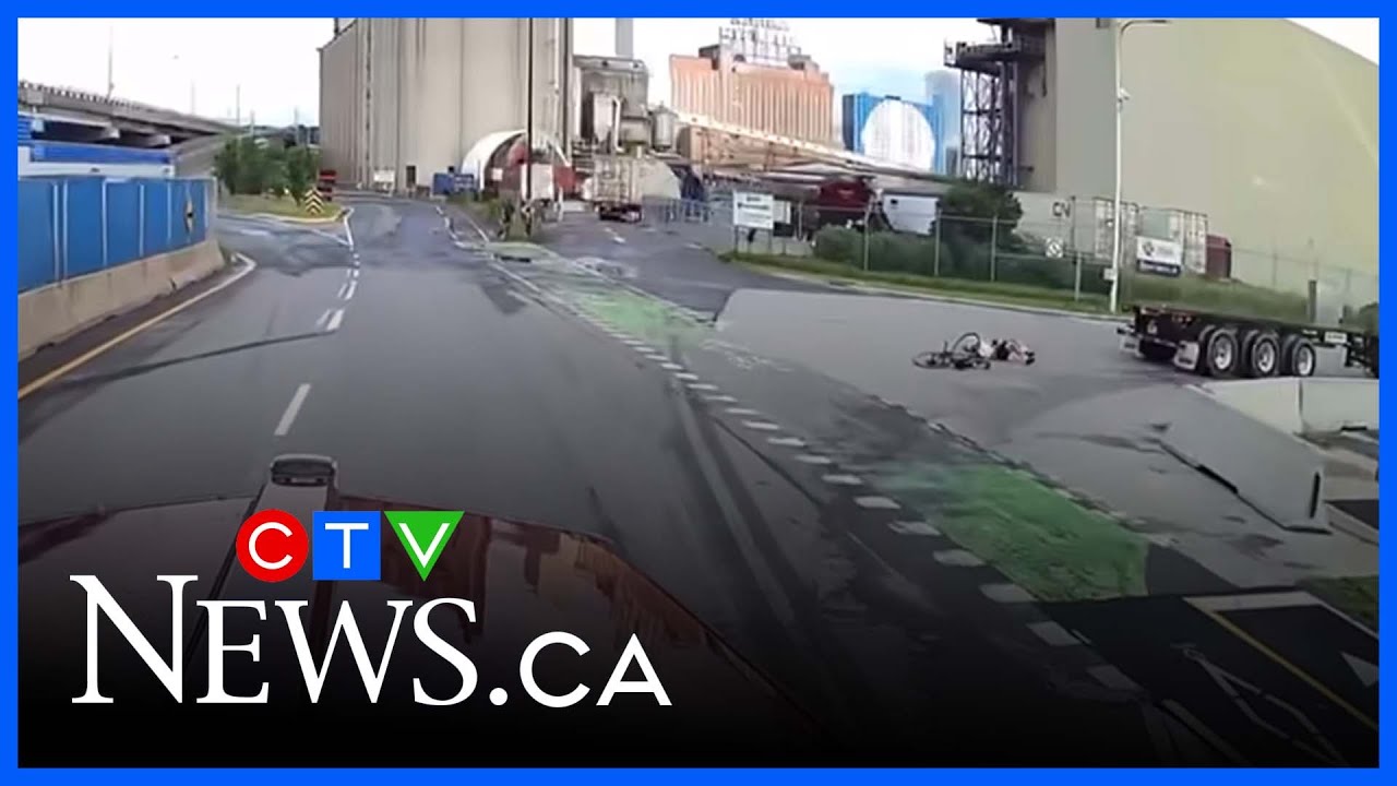 Dashcam captures cyclist being run over by semi truck