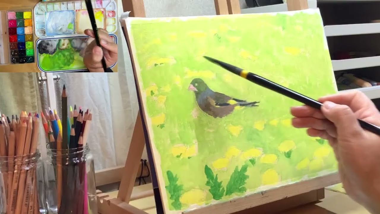 ZINEイラスト制作ライブ｜カワラヒワ2