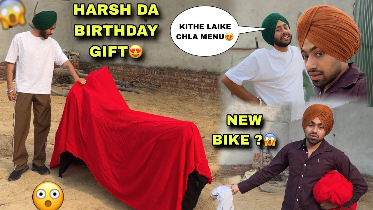 NEW BIKE GIFT KRTI😍HARSH NU BIRTHDAY TE🏍️EMOTIONAL REACTIONS😭BIRTHDAY VLOG