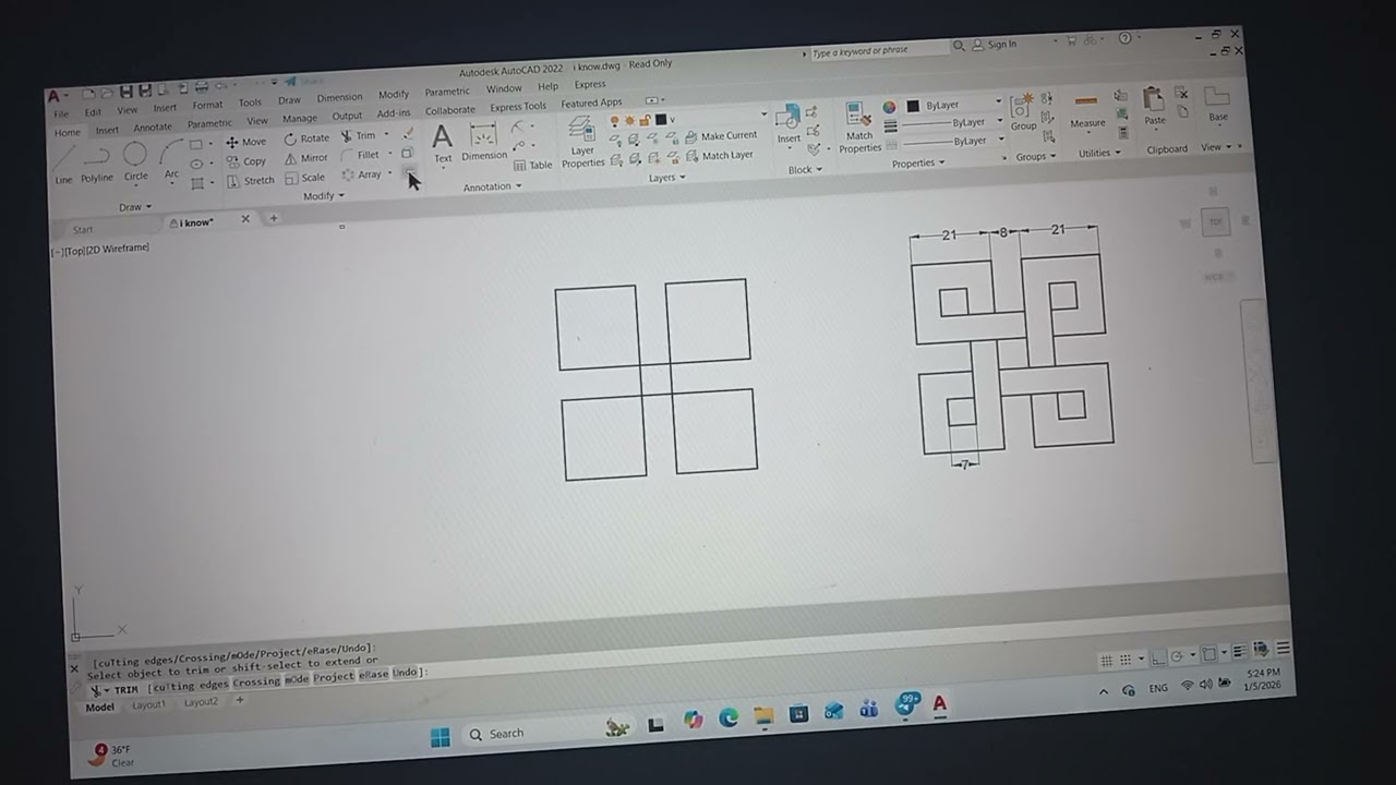 Autocad 2D part nine 