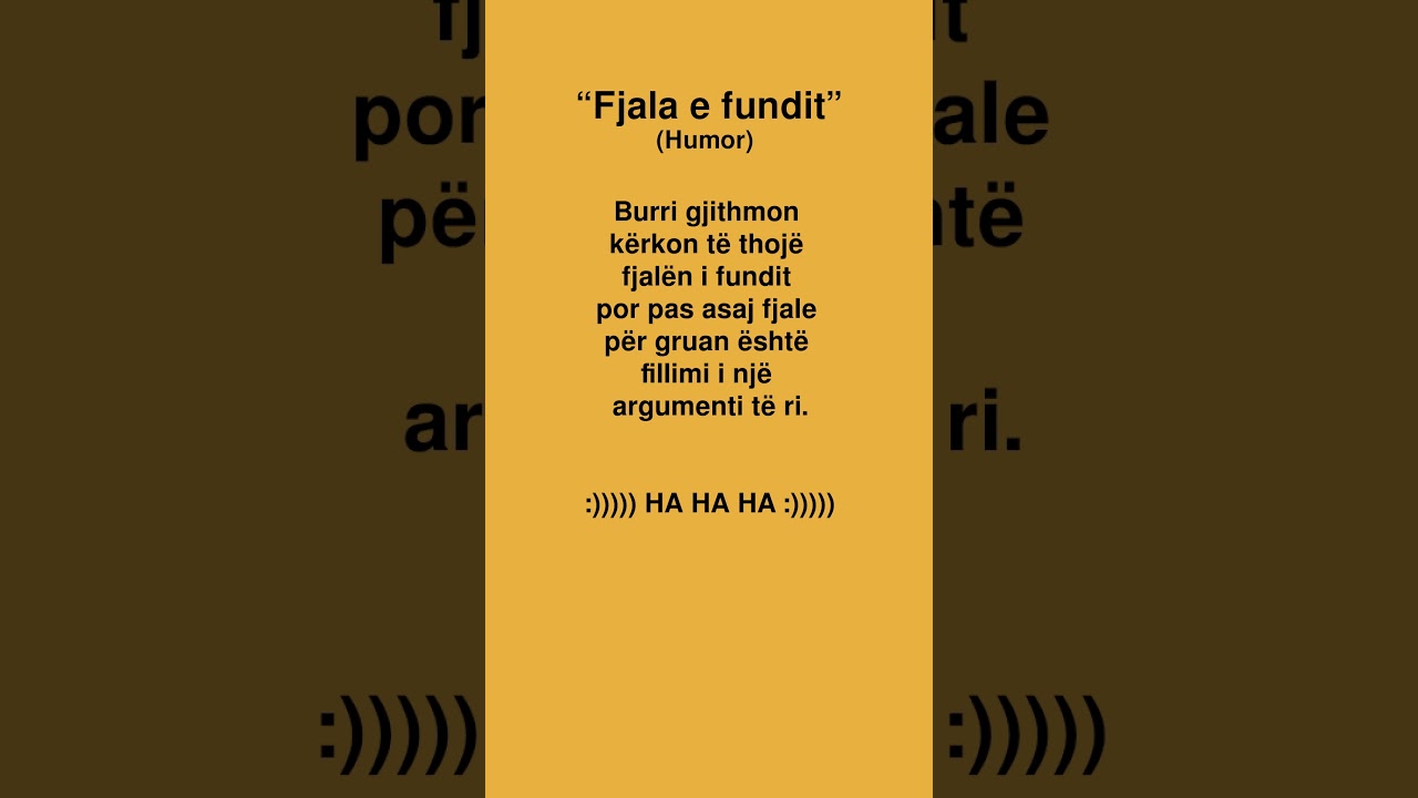 Fjala e fundit (Humor)