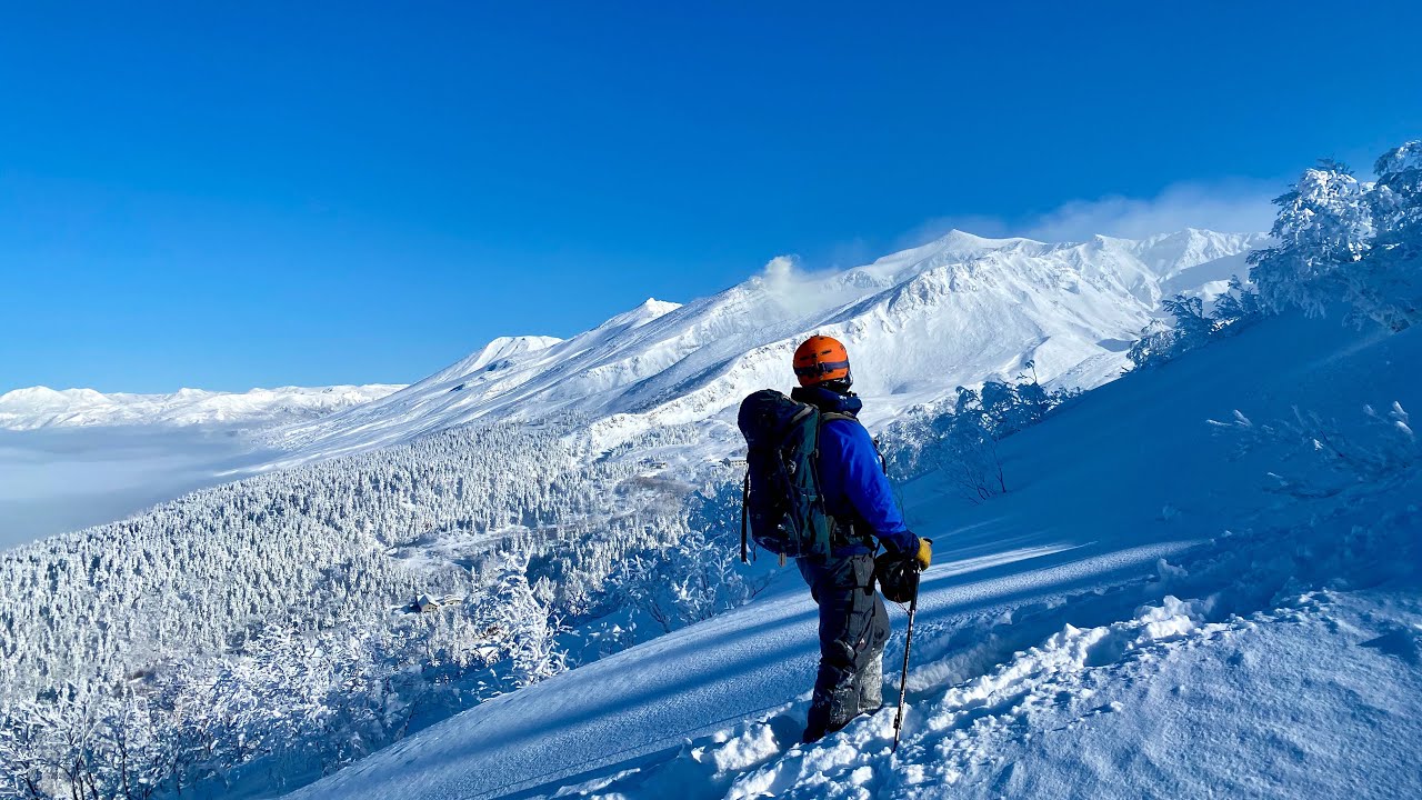 富良野岳 ジャイアント尾根  バックカントリースキー 【北海道雪山登山ガイド】Furano-dake’s Giant Ridge Ski Tour 　Hokkaido Japan snow
