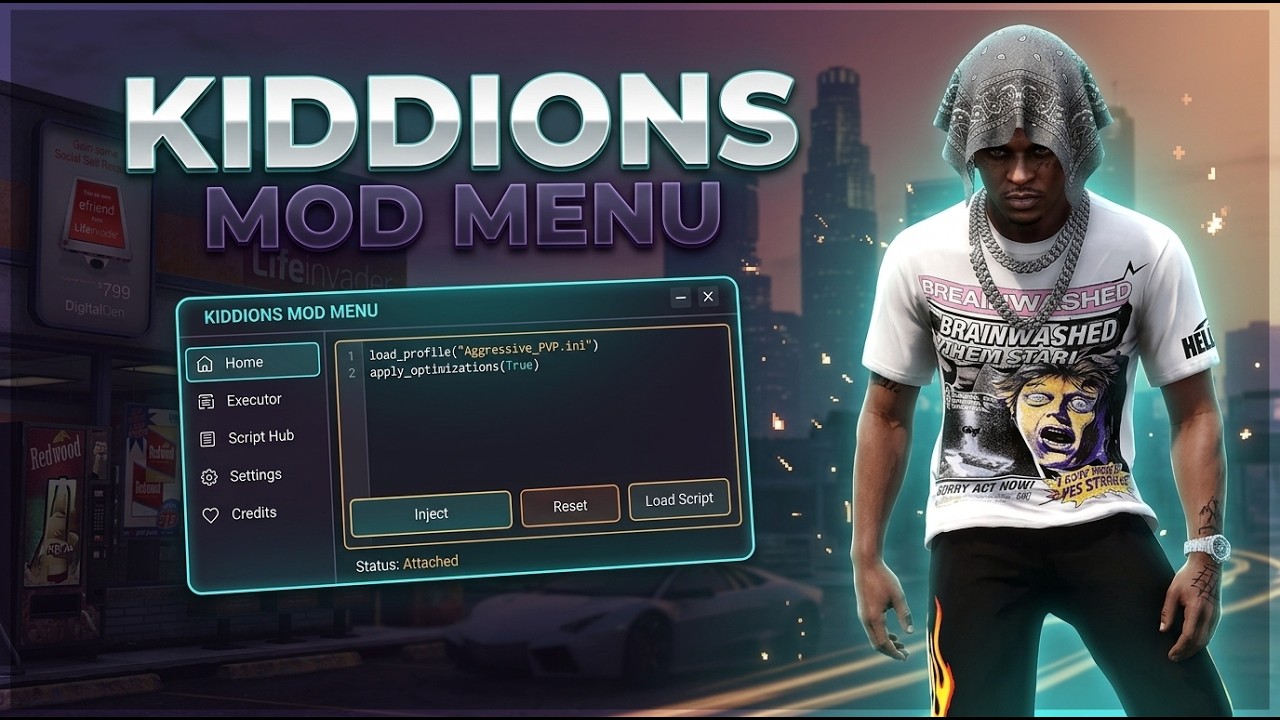 BEST Kiddions Mod Menu 2026 / SlotMachine + Teleport + StealthMode / Premium Loader PC