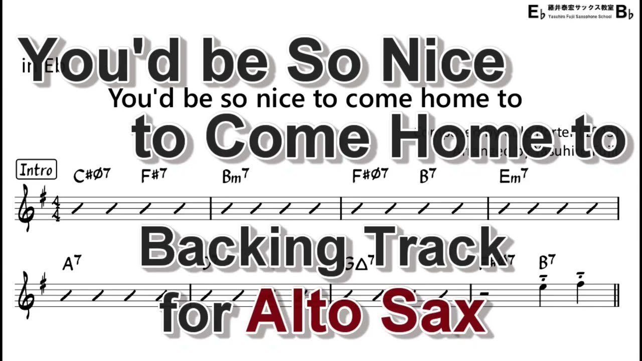 You'd be so nice to come home to - Backing Track with Sheet Music for Alto Sax (Revised)