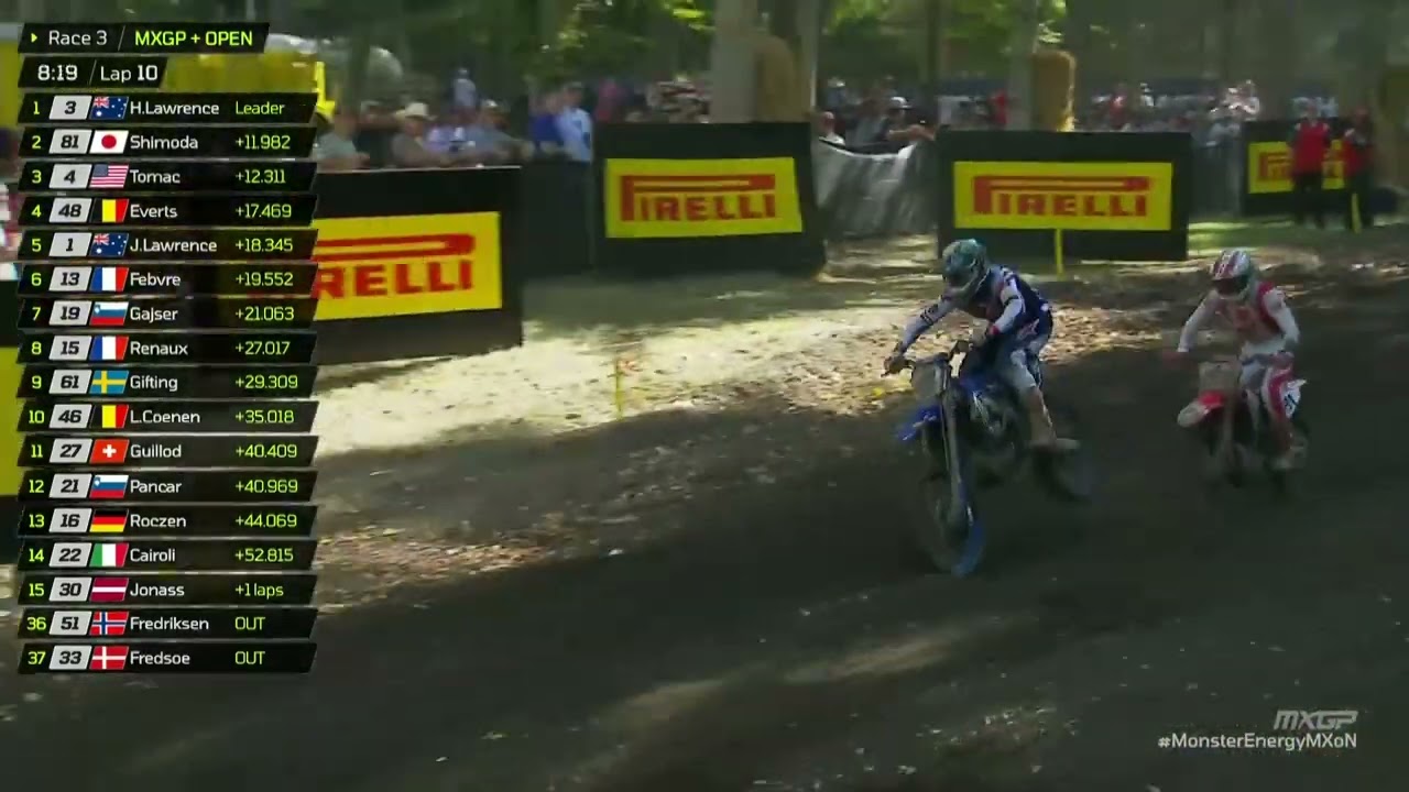 First ever battle Eli Tomac vs Jo Shimoda for 2nd at MXoN Race 3! #MonsterEnergyMXoN