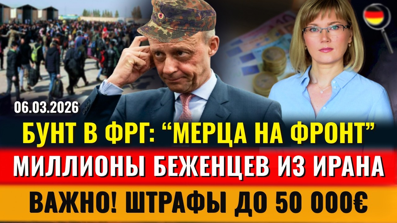 Бунт: Мерца НА ФРОНТ, ШТРАФЫ 50 000€, ВОЛНА Беженцев, ОТМЕНИЛИ Bürgergeld, Новости Германии