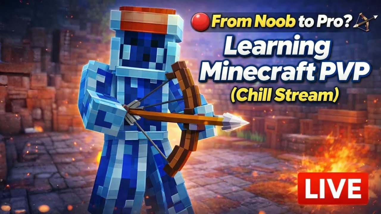 🔴 From Noob to Pro? 🏹 Learning Minecraft PVP (Chill Stream)