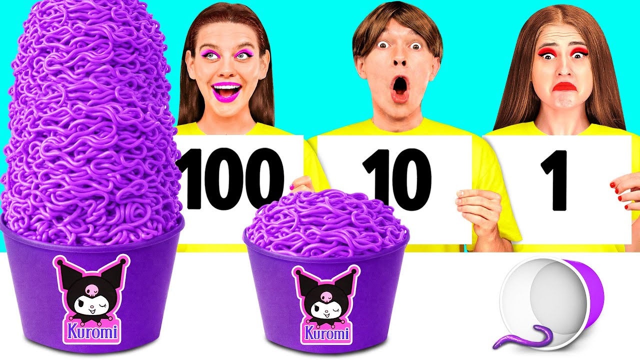 تحدي 100 طبقة من الطعام | الحيل الغذائية باردة BaRaFun Challenge