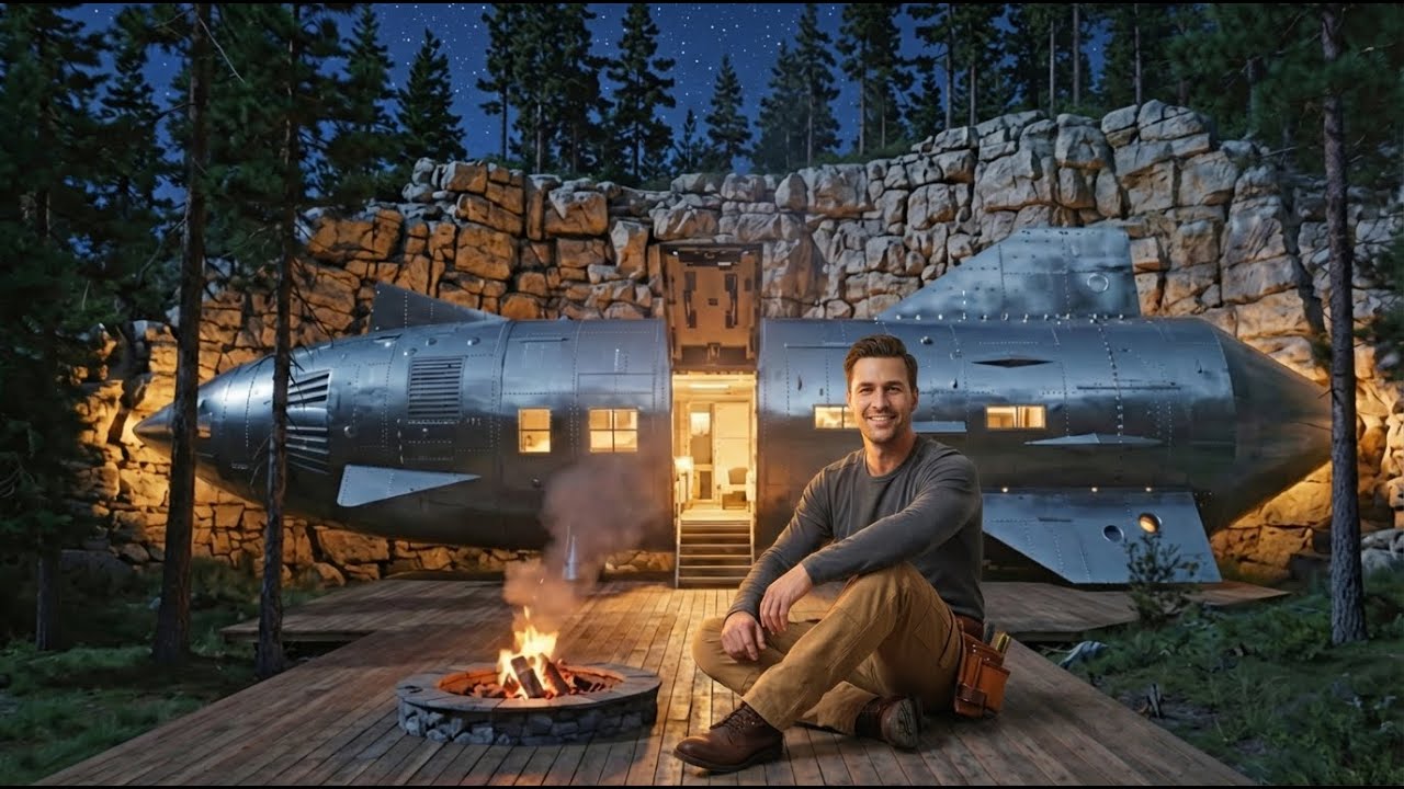 I Turned an Abandoned Missile into a Modern Luxury Home | Forest Build (ASMR)