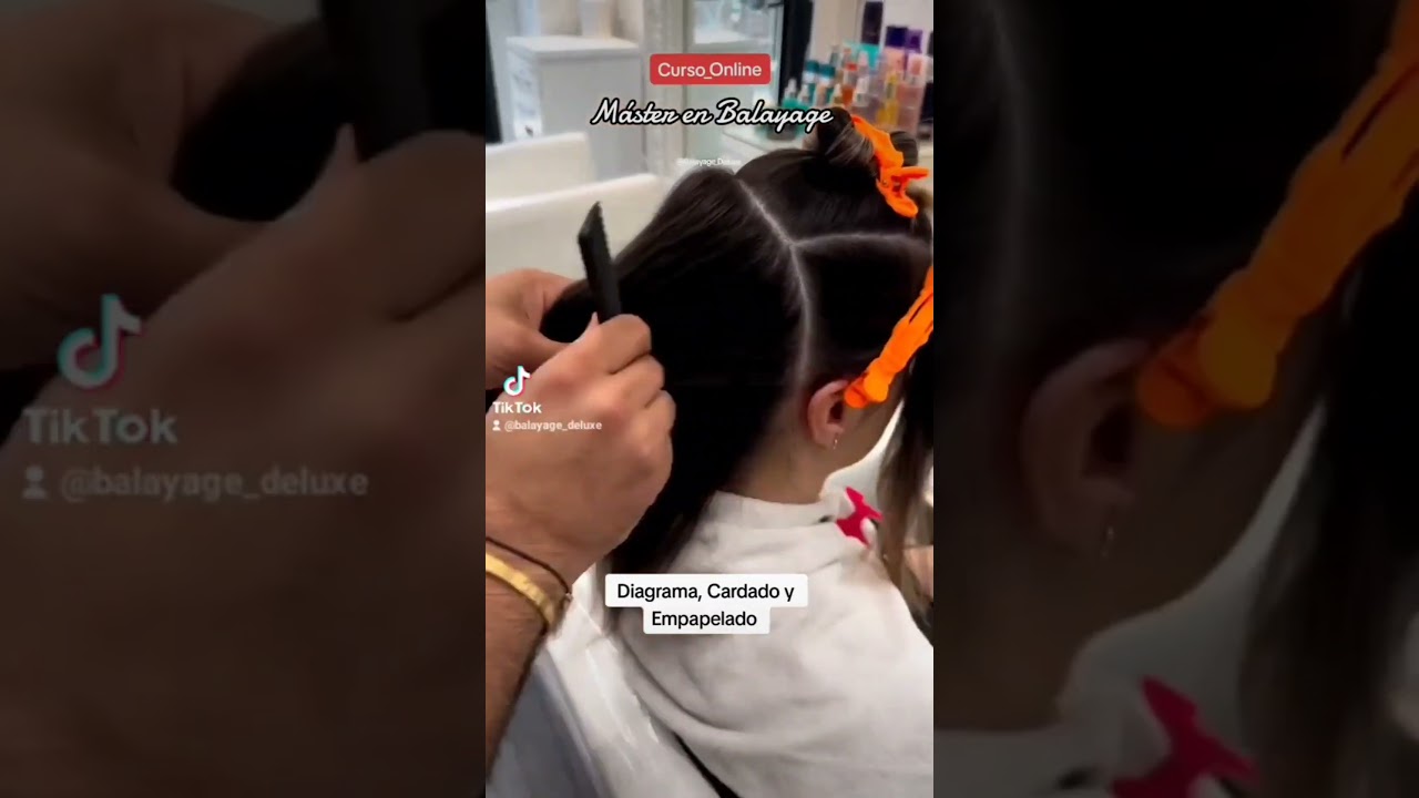 Diagramaci&oacute;n, cardado y Empapelado. #colorimetria #mechas #balayage #decoloraci&oacute;n #tintes #shorts