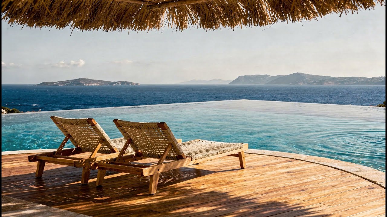 Luxury Mediterranean Poolside Ambience 🌊 | Relaxed Daytime Lounge Music