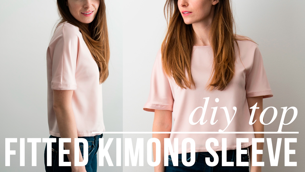 DIY fitted kimono sleeve crop top