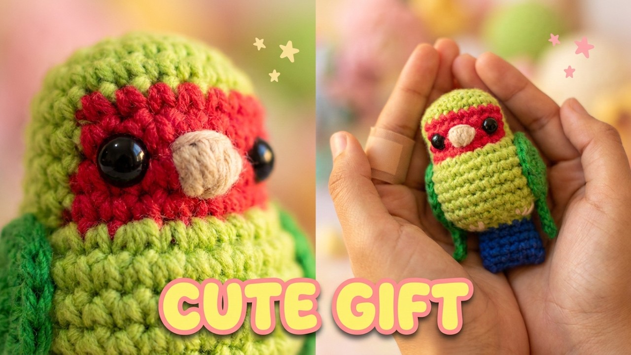 🐦 Cómo hacer un AGAPORNI ó PERIQUITO a CROCHET | Tutorial | Idea para Regalar o Emprender 🐦