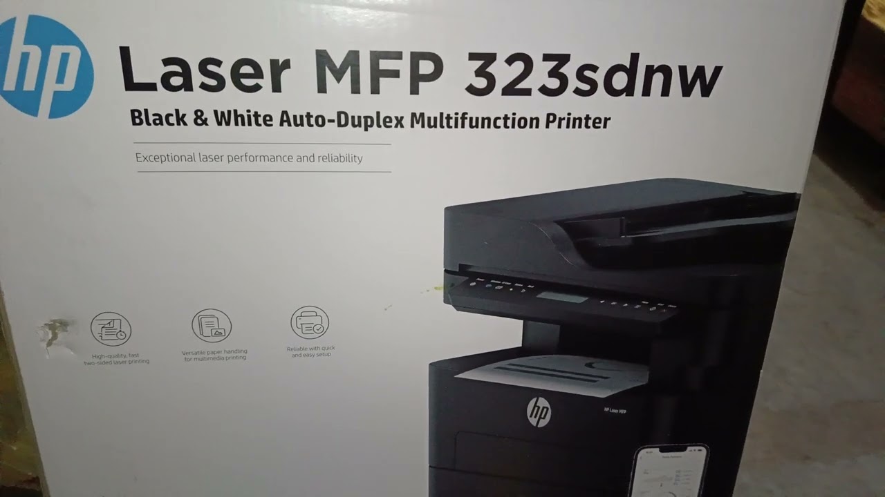 Hp laser printer MFP 323sdnw single double side print out with 2 years warranty with gst bill.