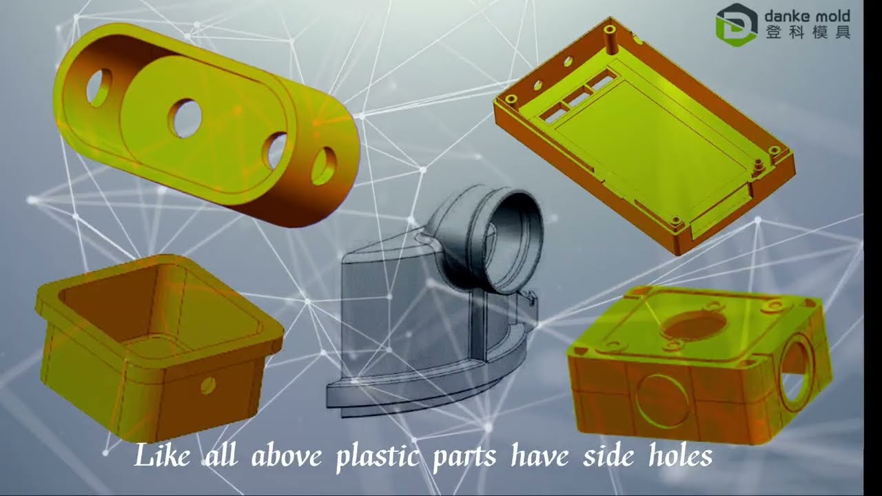 Solution for demolding of an injection molded part with side holes