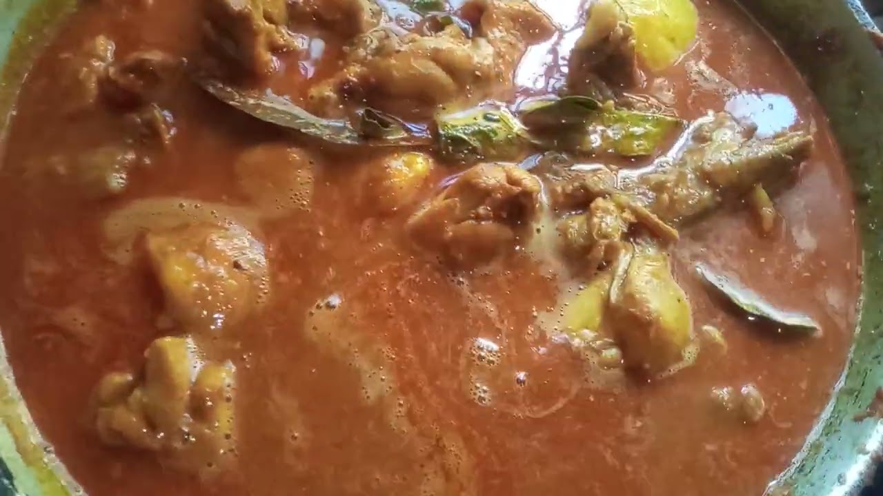 Chicken curry and rice. Bengali home made lunch recipe. 