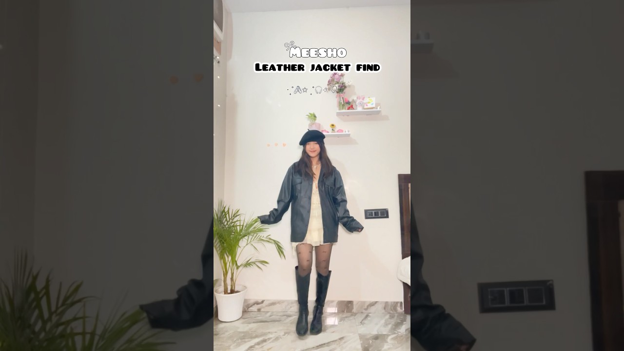 Meesho Leather jacket find 🖤😍🤯 #meeshofinds #meeshojackets #shorts