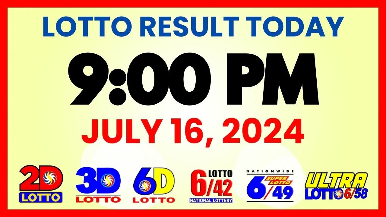 Lotto Result Today 9PM Draw July 16, 2024 | 2D, 3D Swertres, 6D, 6/42, 6/49, 6/58, PCSO#lotto