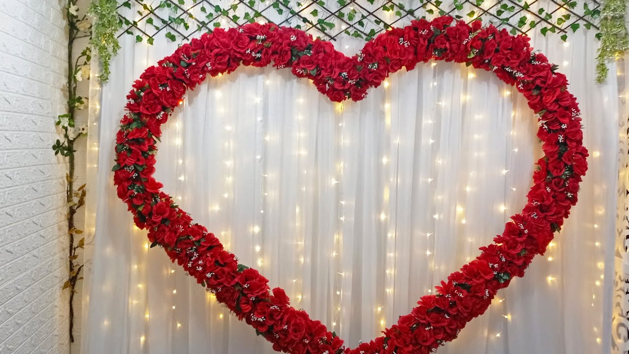 Como Fazer um Arco de Coração Floral DIY feito de cano de PVC decoração Dia dos Namorados Cenário