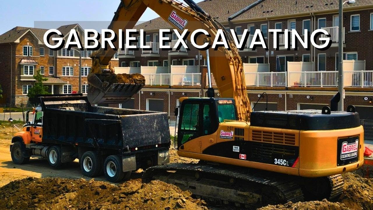 Gabriel's Cool Caterpillar 345C Excavator Moving Tons of Dirt for Mattamy Homes Construction Project