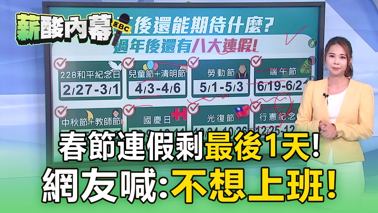 春節連假剩最後1天！ 網友喊：不想上班！【薪酸內幕】