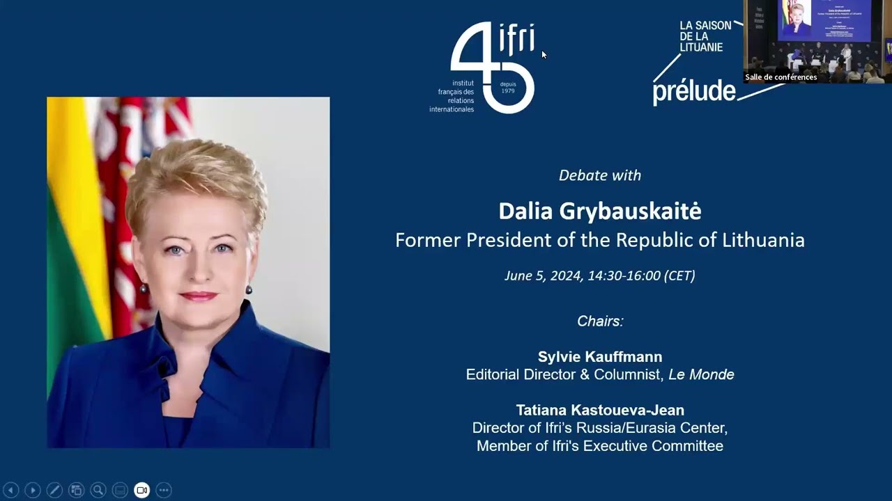 Debate with Dalia Grybauskaitė, Former President of the Republic of Lithuania