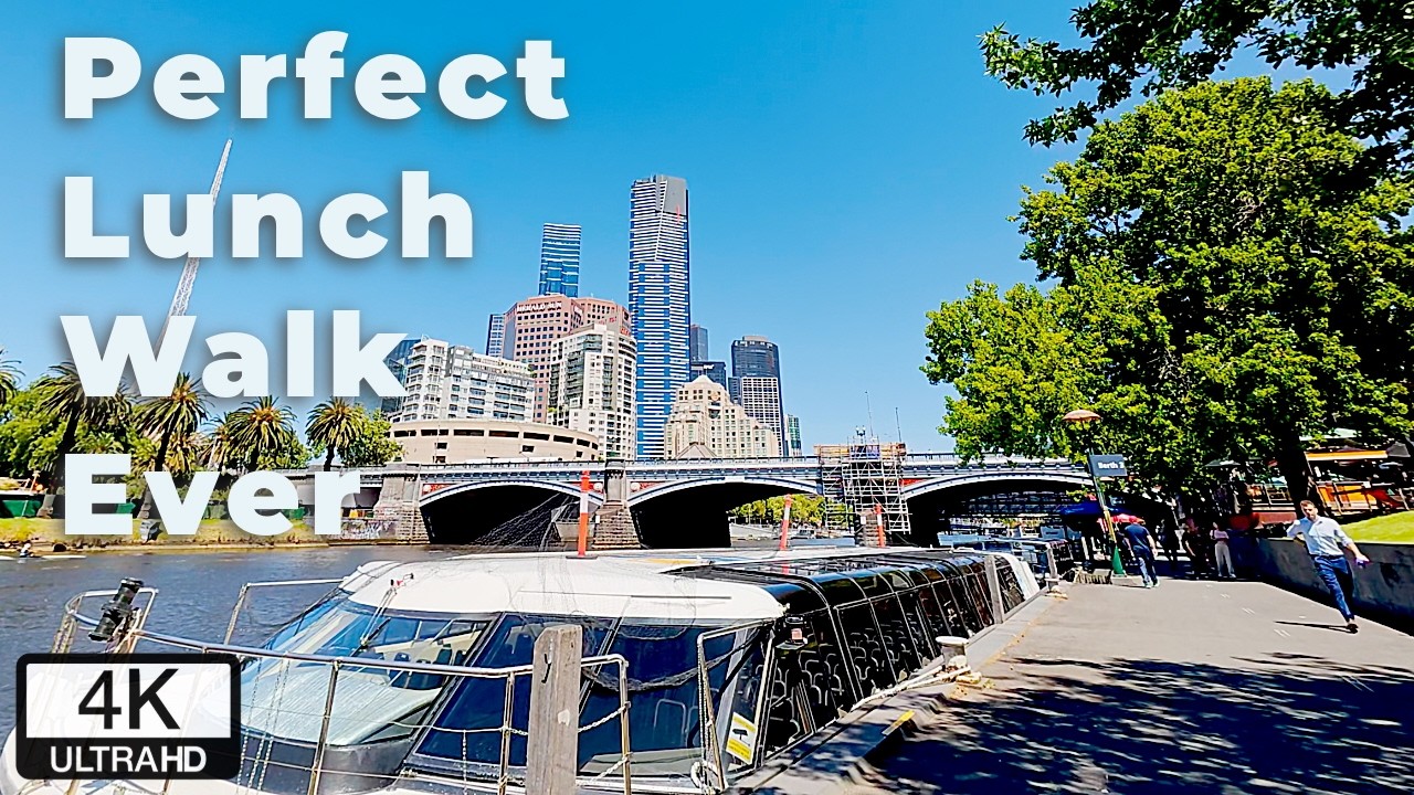 4K Riverside Melbourne Walk: along Yarra River - Southgate to Flinders Street Station | No Music
