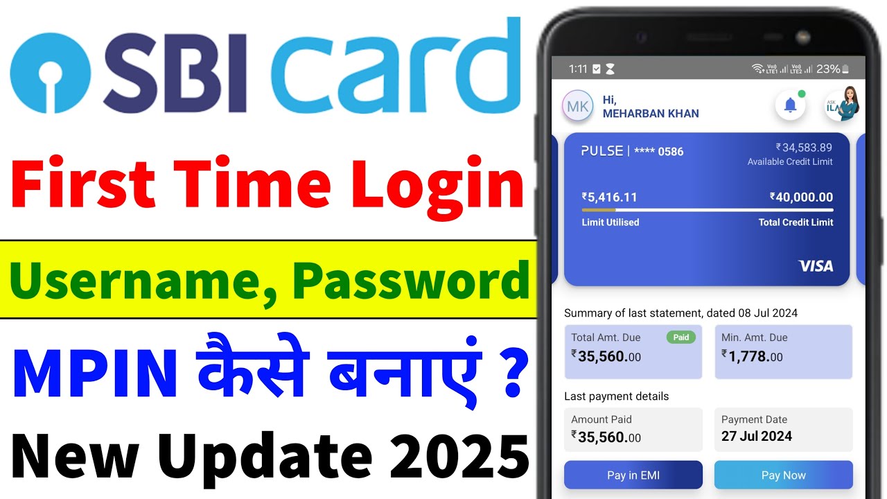 SBI Card App Login 2025 | SBI Card App Kaise Use Kare | SBI Card App Me First Time Login Kaise Kare