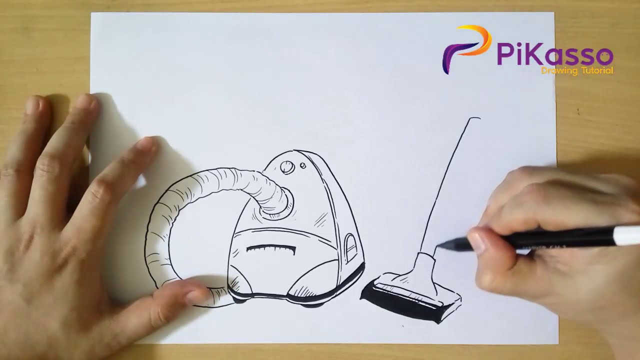 How to Draw Vacuum Cleaner step by step