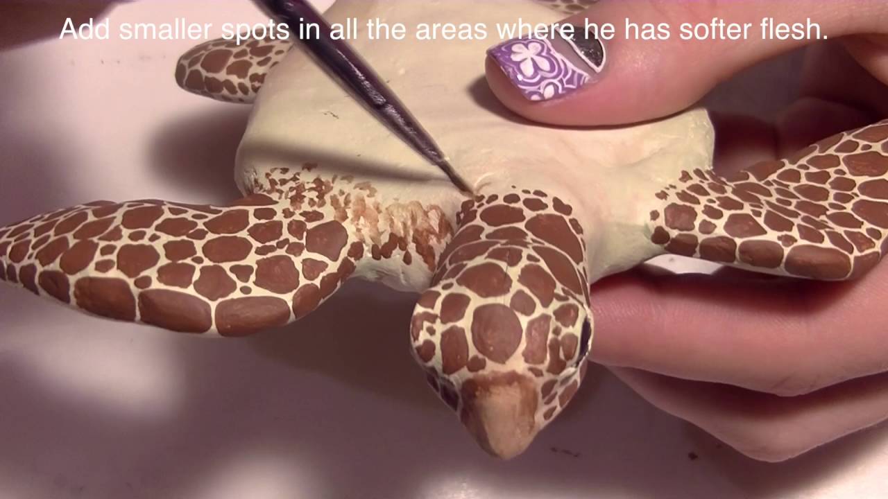 Green Sea Turtle Polymer Clay Sculpture