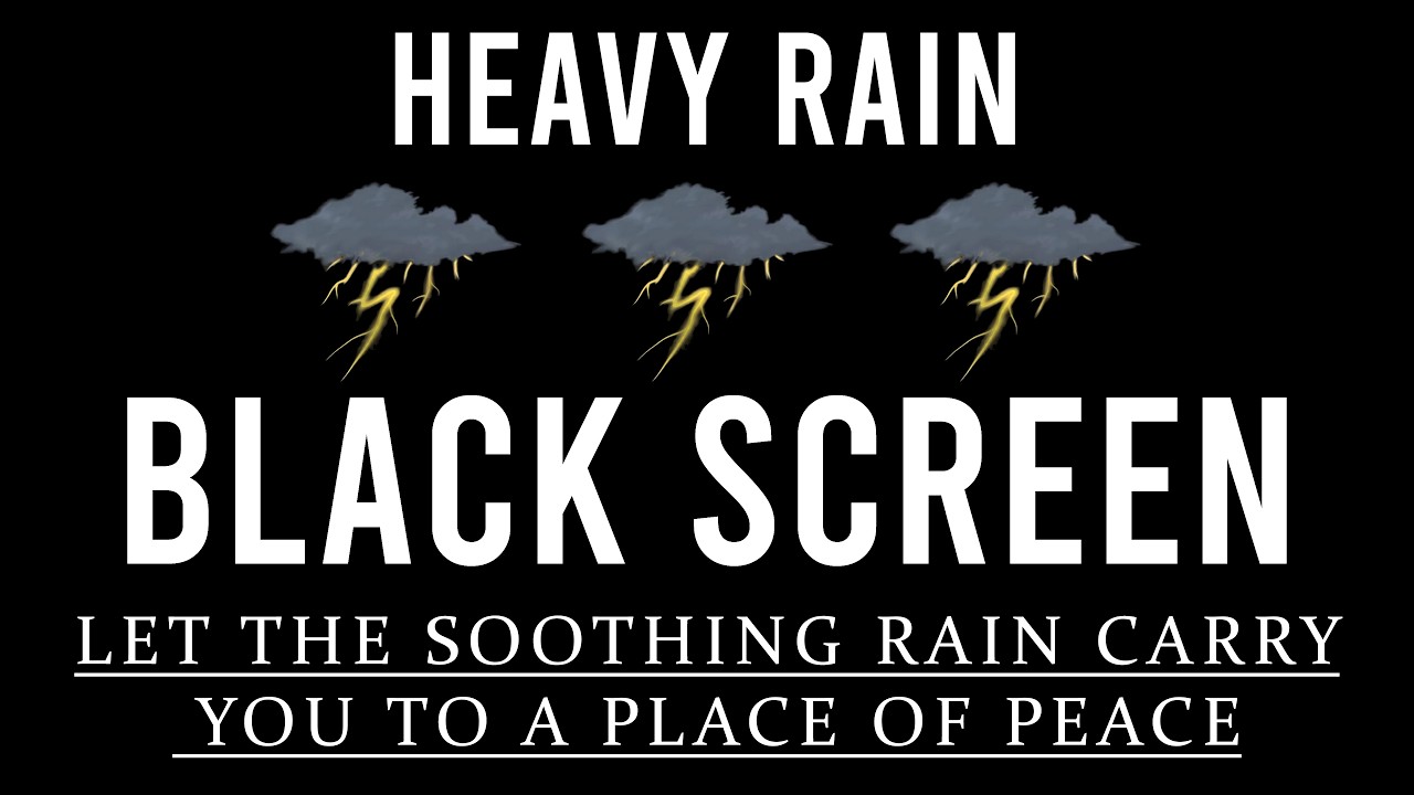 Sleep Hypnosis To Beat Insomnia With Terrible Rainstorm & Thunder At Night | Black Screen
