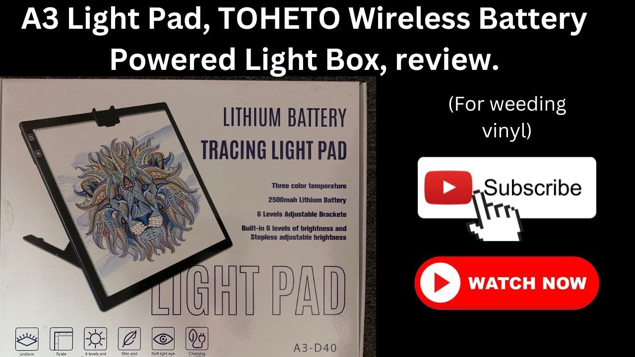 A3 Light Pad, TOHETO Wireless Battery Powered Light Box review.