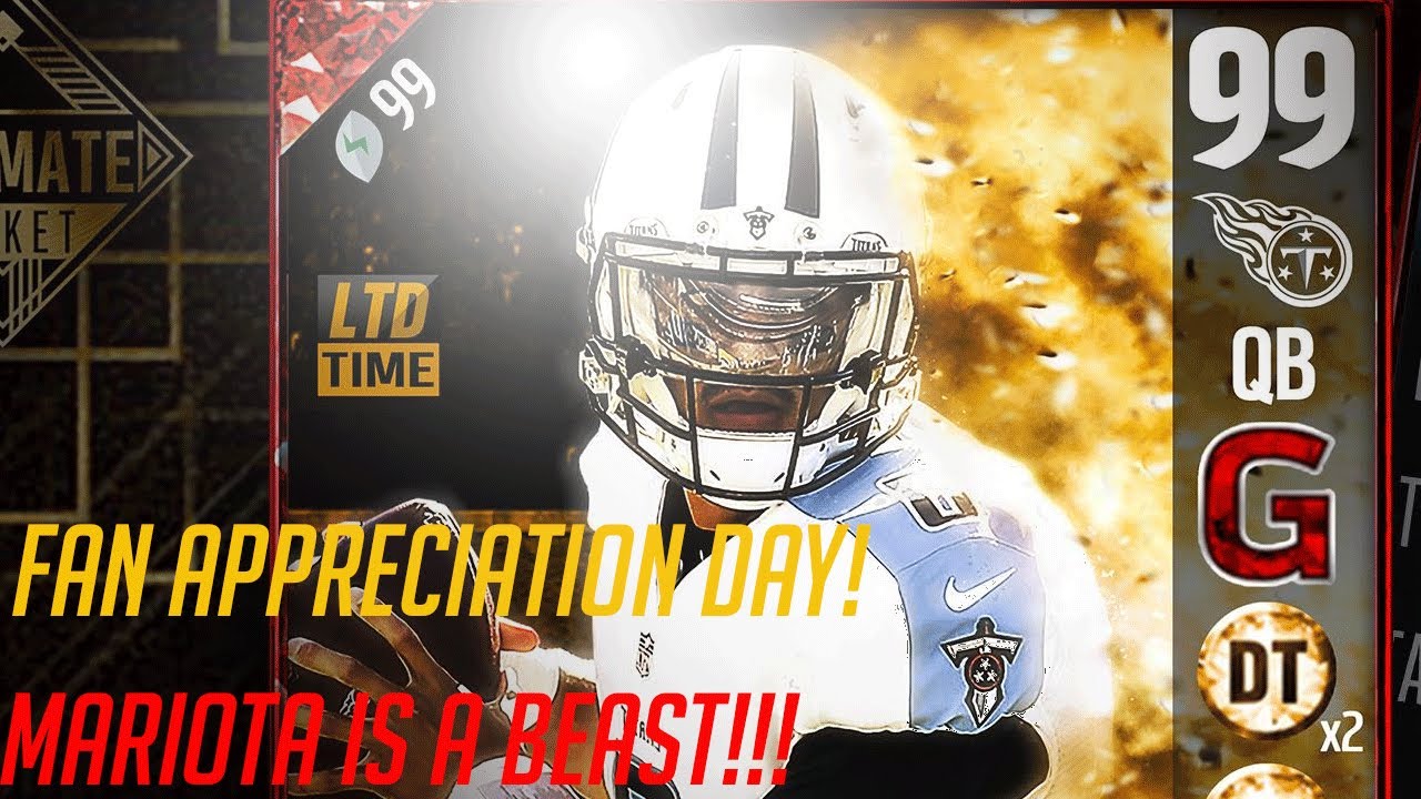 MARCUS MARIOTA IS A BEAST! FAN APPRECIATION DAY SOLOS PACK! MADDEN 17 GAMEPLAY