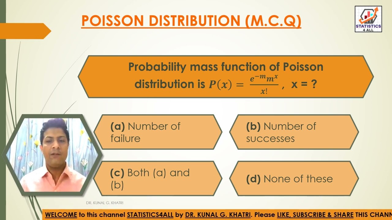 POISSON DISTRIBUTION MCQ'S PART-1 #STATISTICS4ALL  @STATISTICS4ALL  #DISTRIBUTION #POISSON #PROBABIL