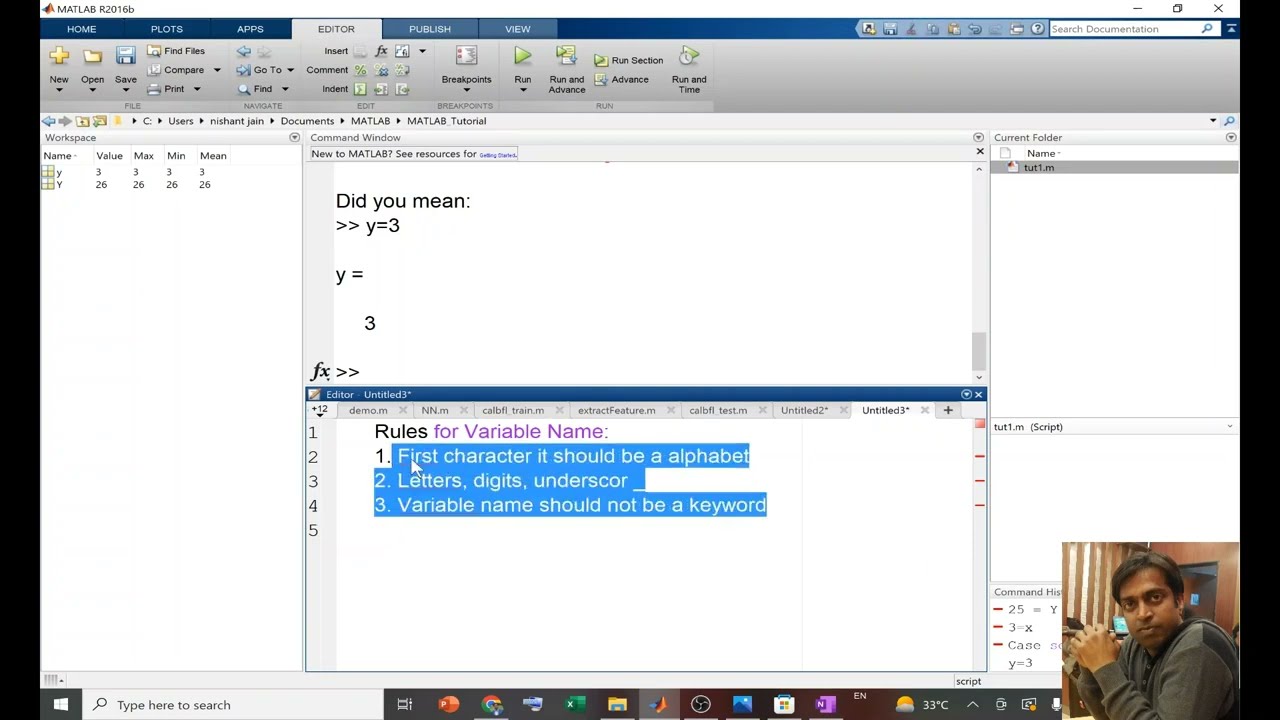Lec2: MATLAB: Creating a Variable , Assignment Operator, Clear all, clc