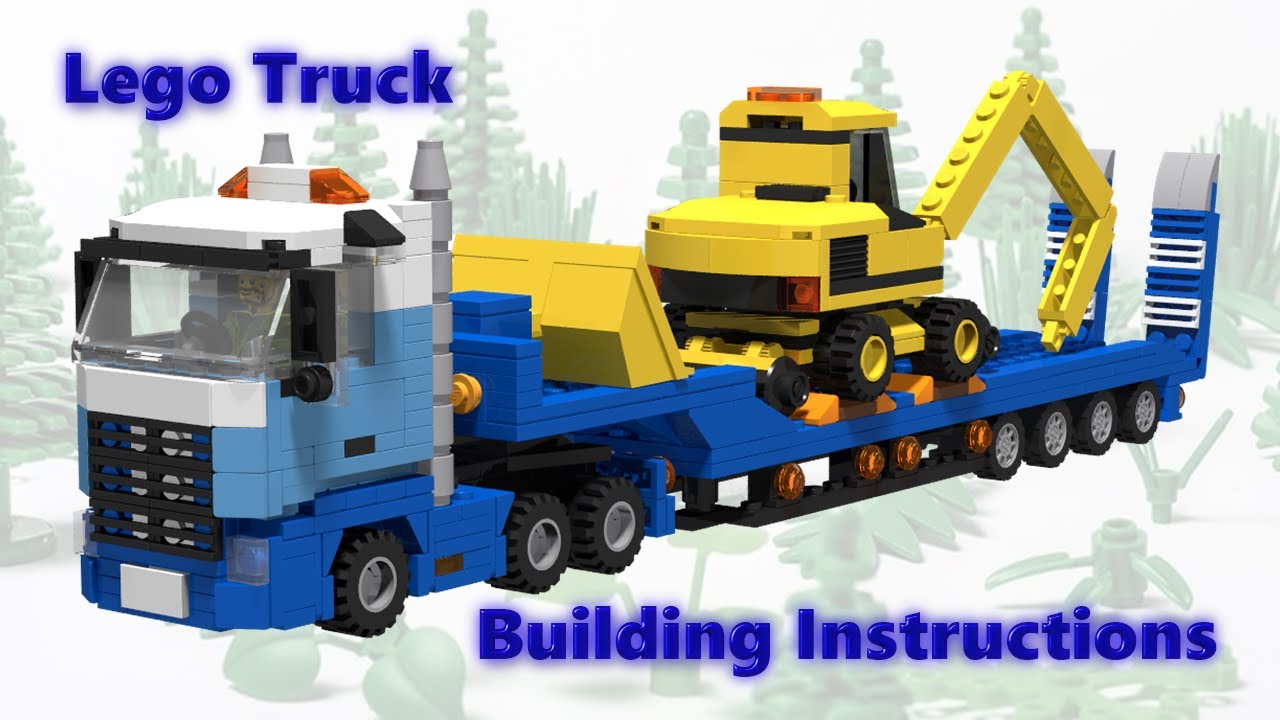 LEGO Truck with lowboy trailer.Building Instructions.
