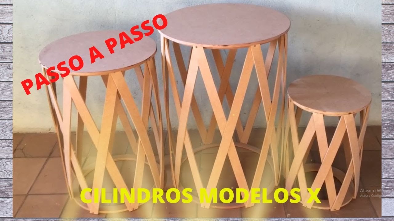 TRIO DE CILINDRO RIPADO MODELO `X` / COMO FAZER PASSO A PASSO #festas #mesas #decoracaodefesta