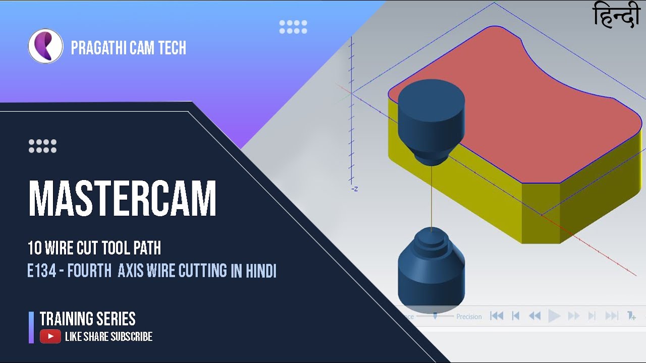 Hindi   Fourth  axis wire cutting Tool Path