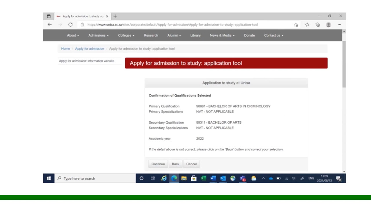 Unisa 2022 Application Cycle
