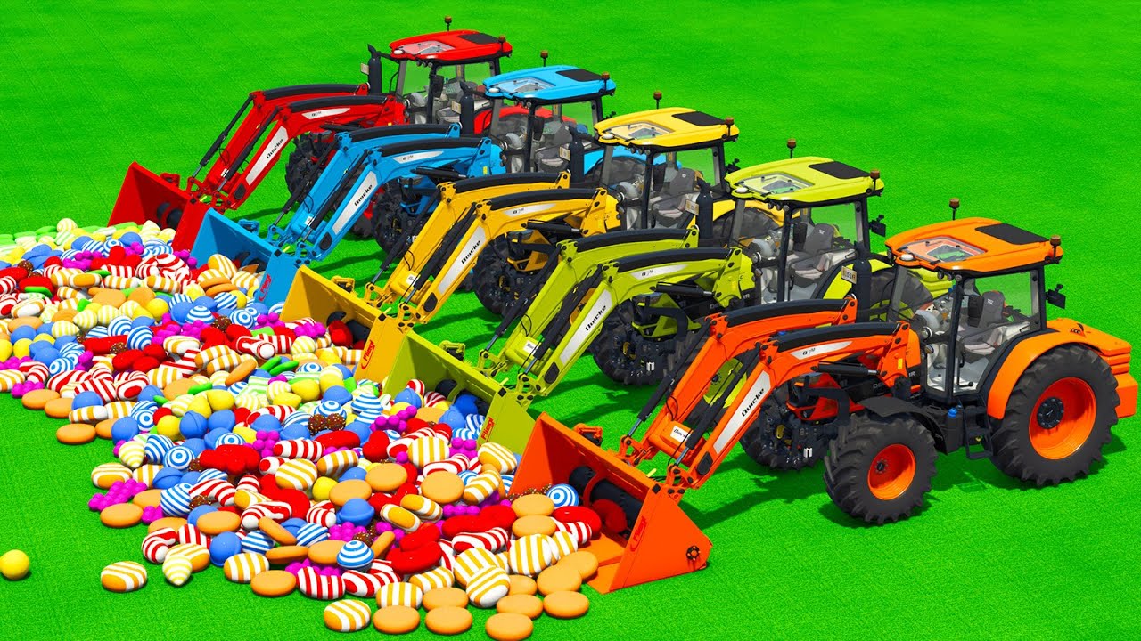 LOAD AND TRANSPORT CANDY`S WITH LANDINI & DEUTZ FAHR TRACTORS - Farming Simulator 25
