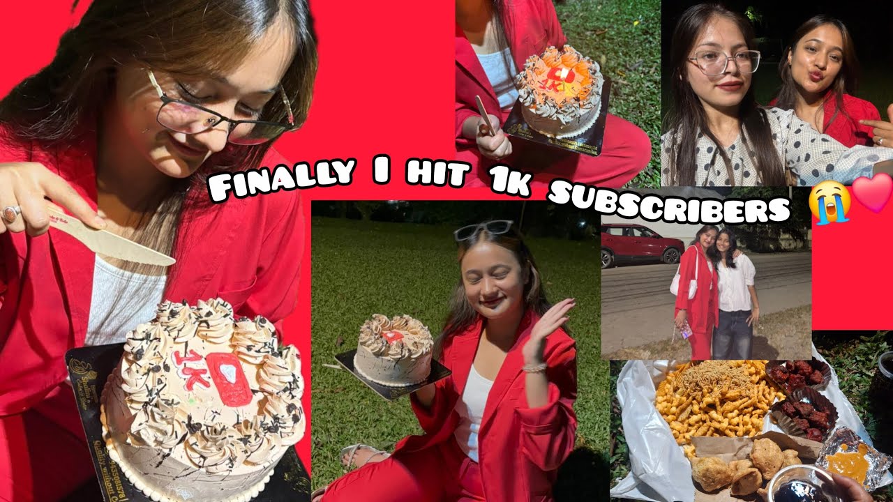 Finally 1k subscribers😭❤️|| My first achievement🥹 🥳|| Belated celebration 💐 || Thank you sm guys🩷