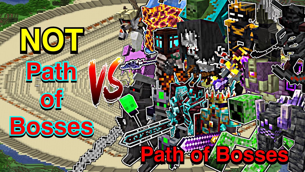 Minecraft |Mobs Battle| NOT Path of Bosses VS Path of Bosses