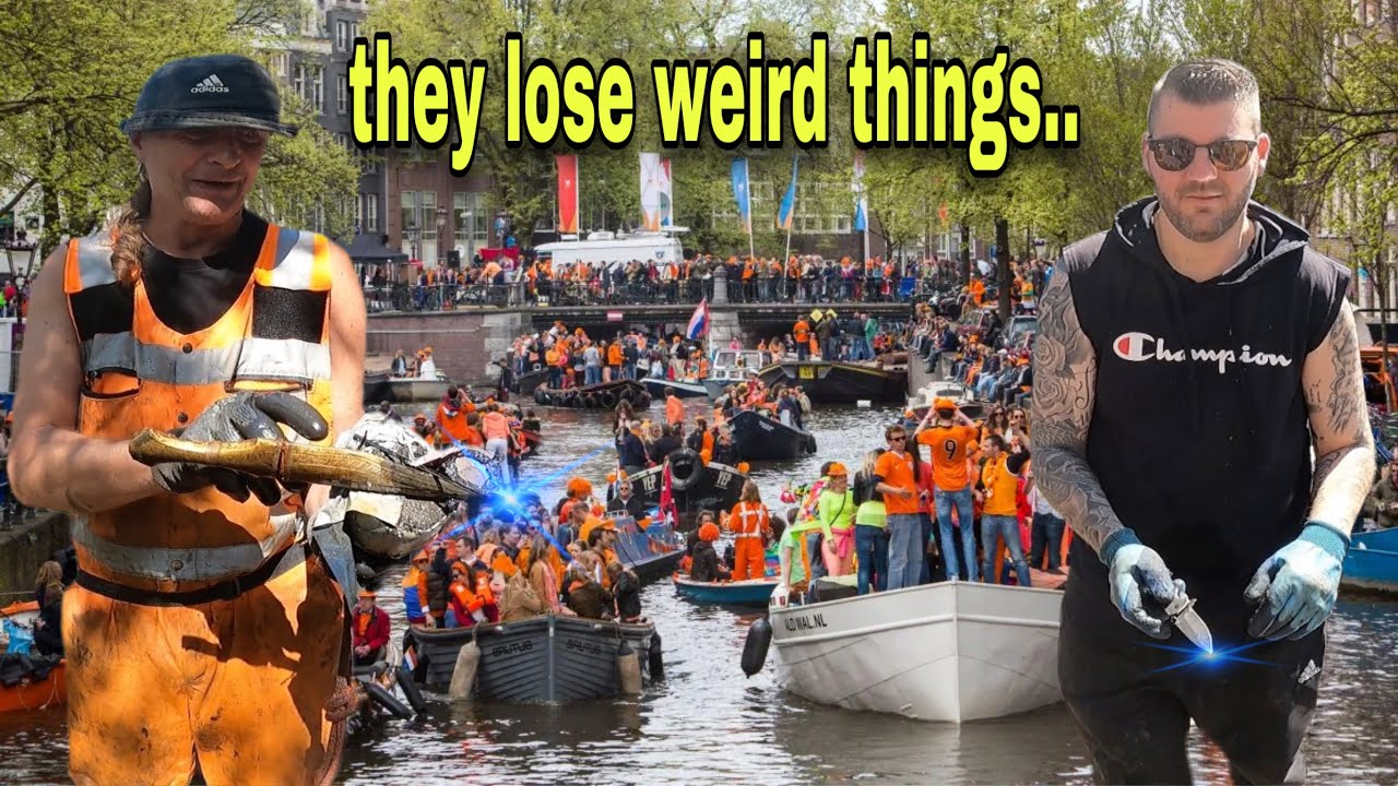 magnet fishing in Amsterdam after kings day 2025