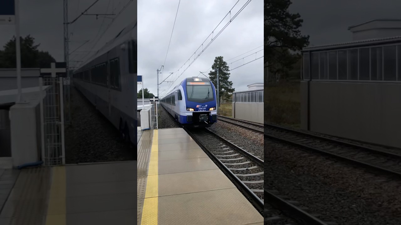 Stadler Flirt na pełnej prędkości przez Myszk&oacute;w Mrzygł&oacute;d🚈🔥💨#pociąg #train #railway #koleje #rail